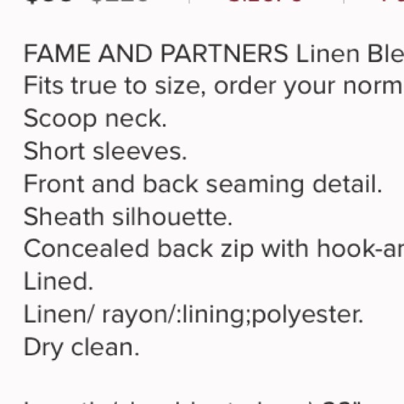 NEW NWT Fame & Partners Linen Baby Blue Dress - Picture 3 of 6